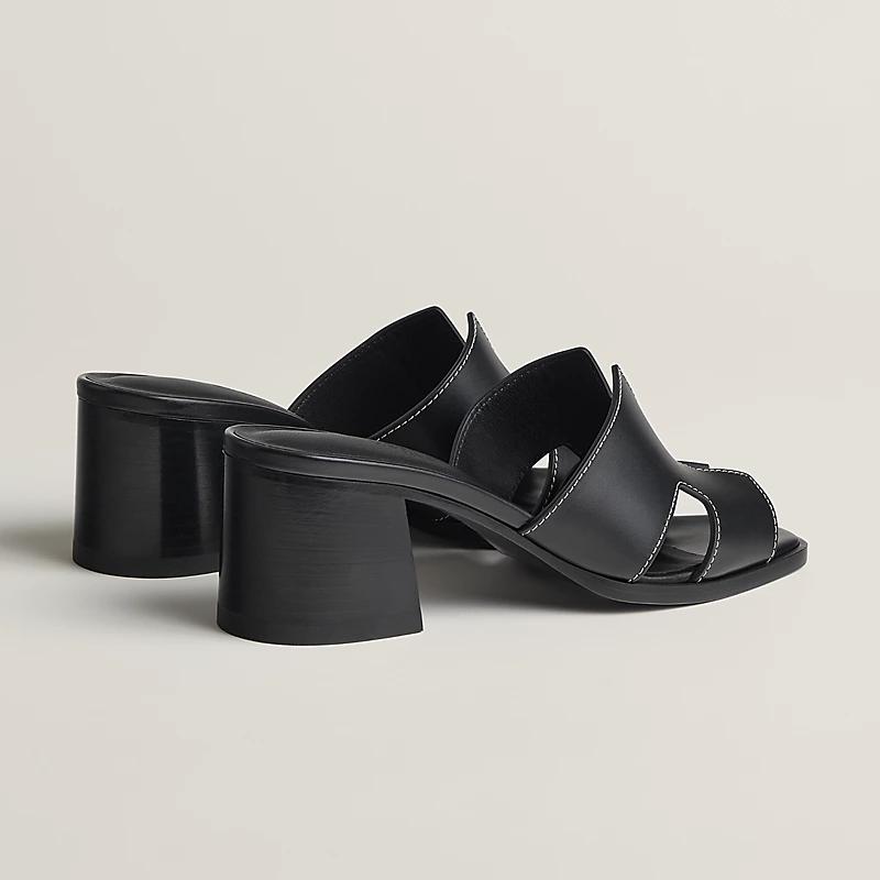 Giày Hermes Helia 60 Sandal Nữ Đen